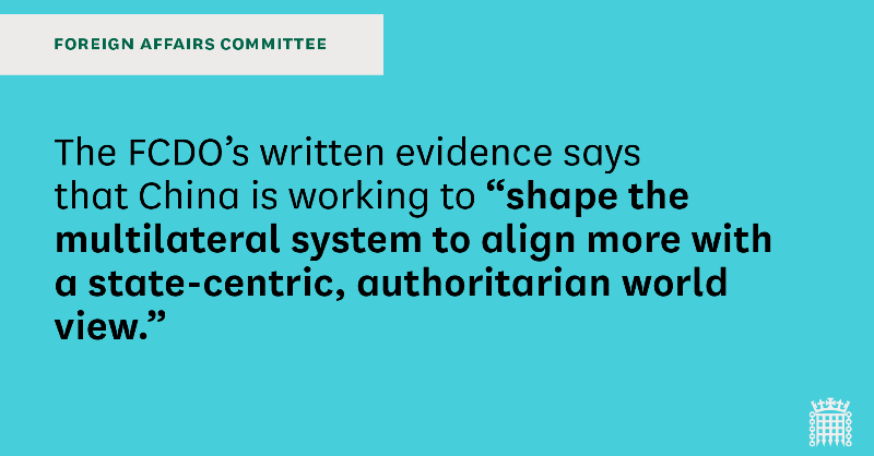 CommonsForeign's tweet photo. We have published written evidence including from former employee of the Office of the High Commissioner for Human Rights and whistleblower Emma Reilly and the FCDO.

Read the evidence here: https://t.co/CJL1j5ZVY9
