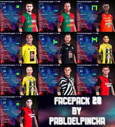 PES 2021 Facepack v28 by Pabloelpincha
pes-files.ru/pes_2021_facep…

Faces of players from Latin American clubs for #PES2021

#eFootball2024 #eFootball2022 #eFootball2023 #PES2021 #eFootball #eFootbalPES2021 #PES2022 #PC #PS4 #PS5 #pesfiles #PES