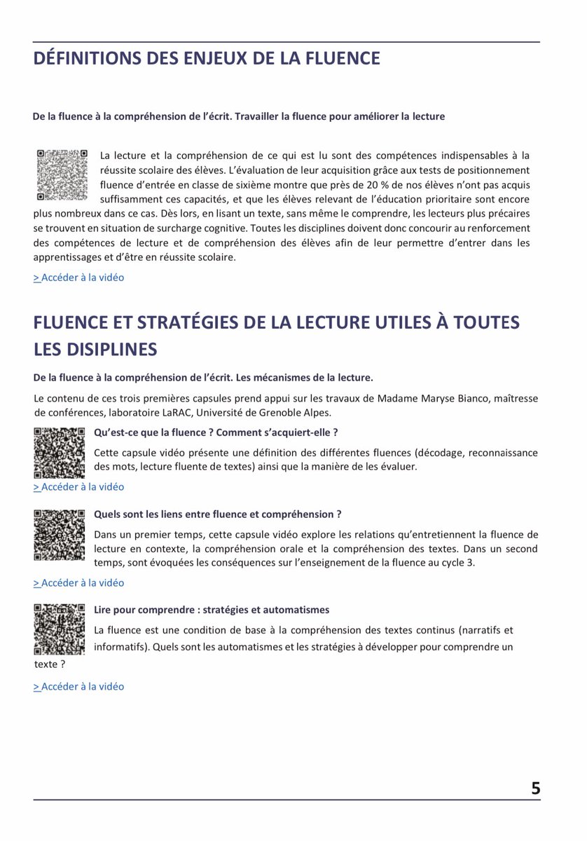 PhilRoederer's tweet photo. VADEMECUM : De la fluence à la compréhension de l’écrit @AcLille

2️⃣4️⃣ vidéos
- définition et enjeux de la fluence
- fluence et stratégies de lecture utiles à toutes les disciplines
- approche par discipline de la lecture et de la compréhension de l’écrit

https://t.co/Y8PQ2mdsRq https://t.co/0nK2IsIhTK