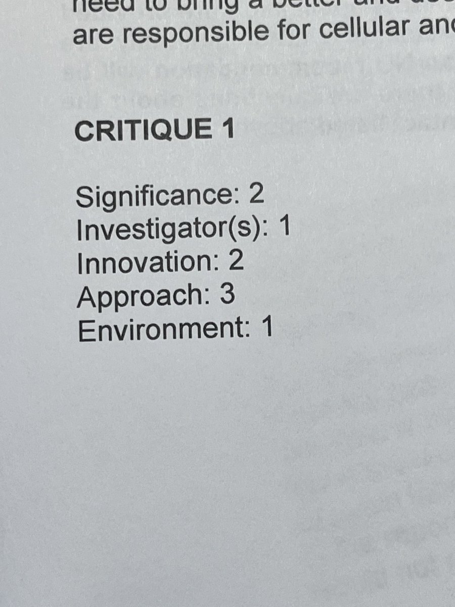 Look at this. My R01 application, which earned excellent scores from Reviewer 1, and not so bad scores from others, was not even discussed! Getting an NIH grant is becoming harder and harder. Science will greatly suffer in the long run.