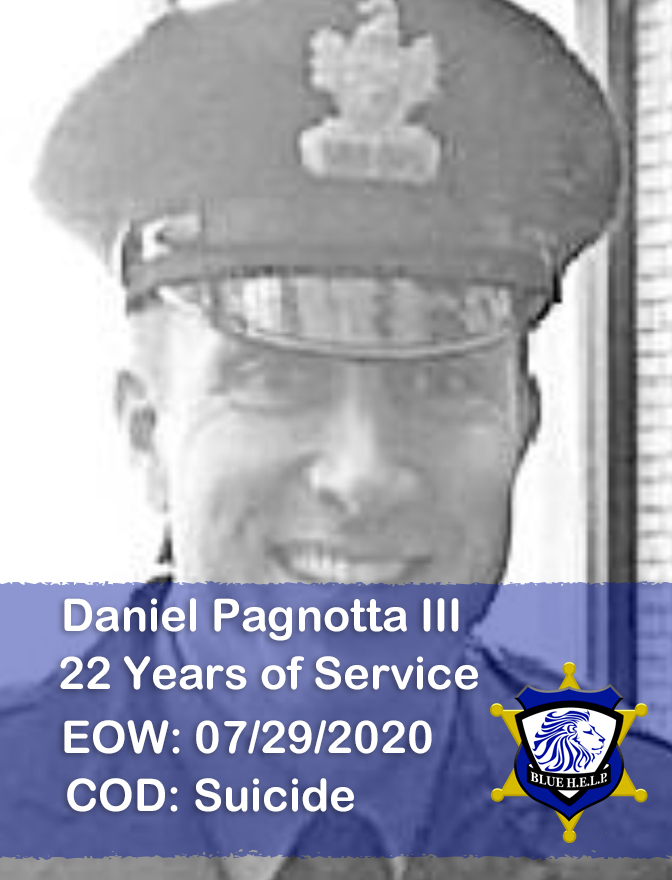 1sthelporg's tweet photo. Tonight, we honor the service of Daniel Pagnotta, who died by suicide on July 29, 2020, after 22 years of service.
#HonorThem #BlueHELP #WatchYour12 #FirstHELP
To read Daniel's full memorial page, please visit https://t.co/4QZ3FXUxzD https://t.co/Q5cGH7mNe3