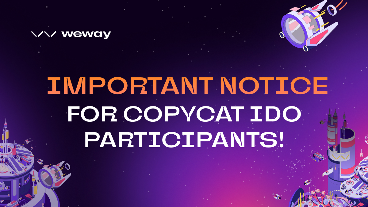 ⚠️ Important notice for Copycat IDO participants! When purchasing an allocation on IDO Copycat, some users see a “deceptive request” message. This is due to a recent MetaMask update. Our team is working on improving the process for future IDOs! This notice does not in any way