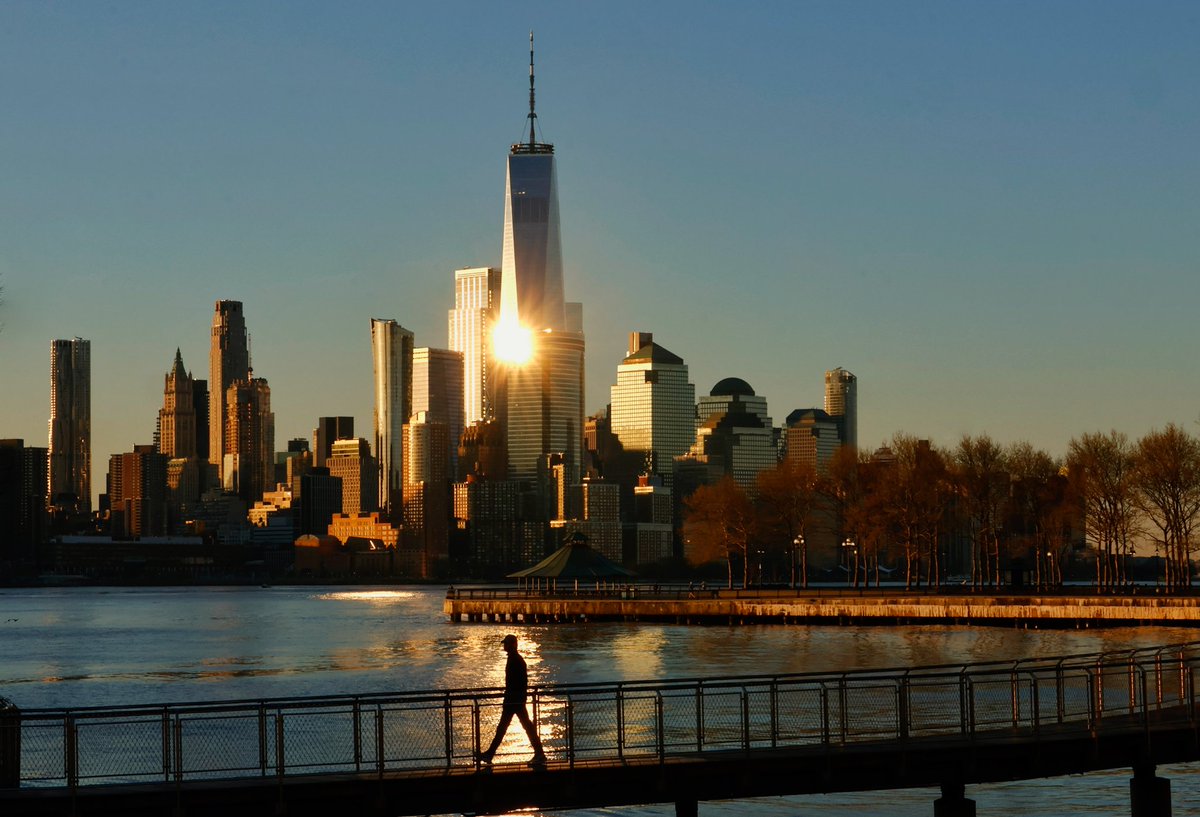 Sunrise in New York City, seen from Hoboken, NJ, Tuesday morning #NYC #newyork #NewYorkCity #sunrise #hoboken