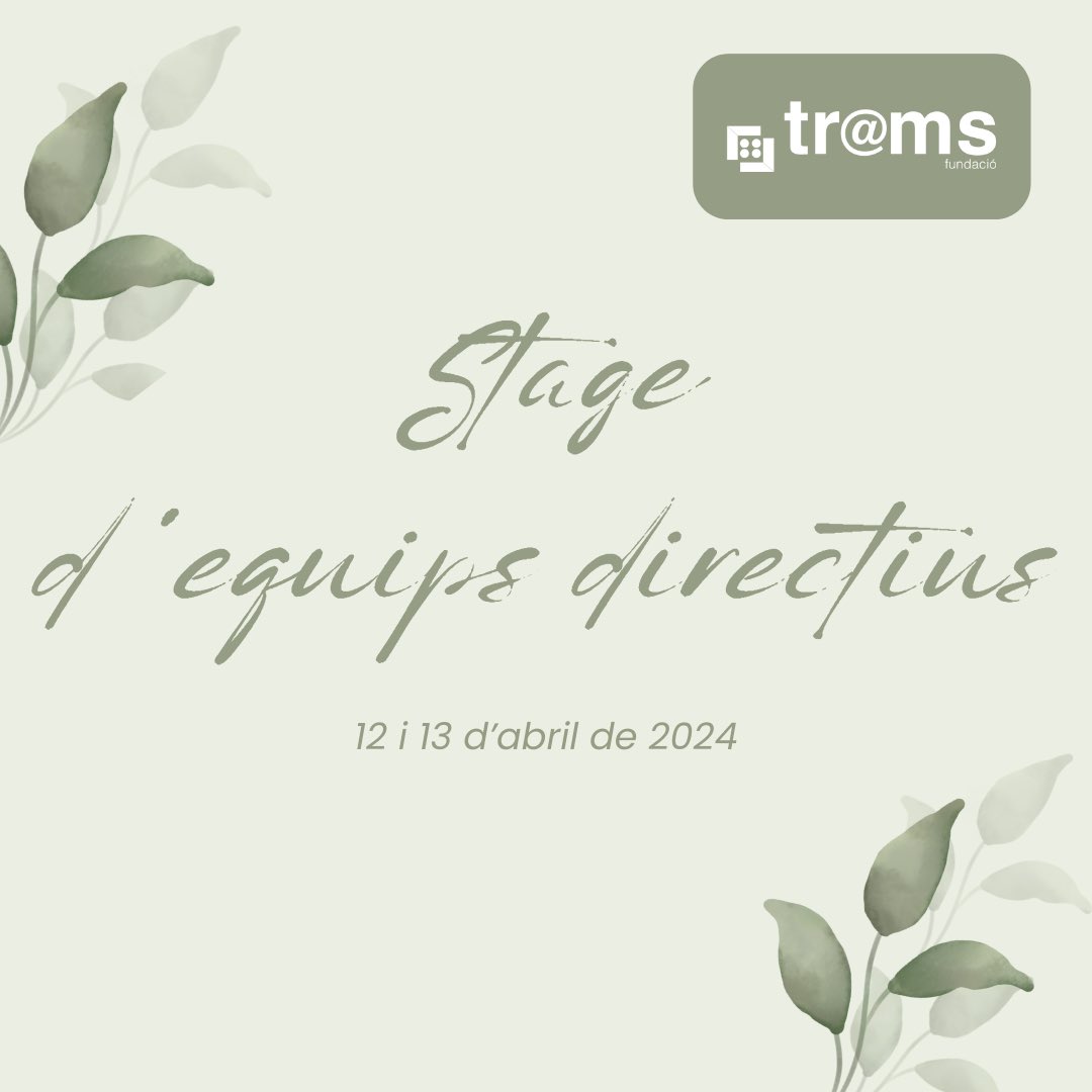 FTrams's tweet image. Aquest cap de setmana vam dur a terme el primer Stage d’equips directius de les escoles associades a Tr@ms. 
 
A banda d’estrènyer lligams, vam realitzar diverses activitats i treballar aspectes com la gestió emocional, el lideratge positiu i la cohesió de grup.
 
#sharetolearn