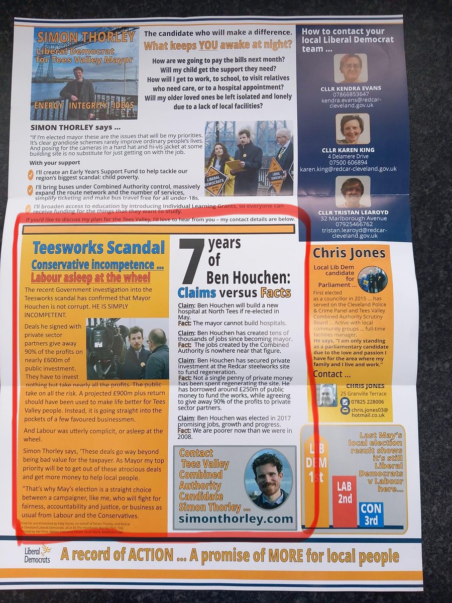 Dropped through letterbox’s in the Tees Valley nice to see a candidate speaking out about generous Freeport give aways to the chosen land developer’s who the current Metro Mayor likes to look after his also favouring them at the Airport

#speakthetruth 

#BinBen 

#timeforchange