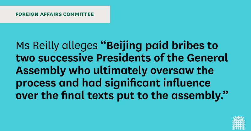 CommonsForeign's tweet photo. We have published written evidence including from former employee of the Office of the High Commissioner for Human Rights and whistleblower Emma Reilly and the FCDO.

Read the evidence here: https://t.co/CJL1j5ZVY9