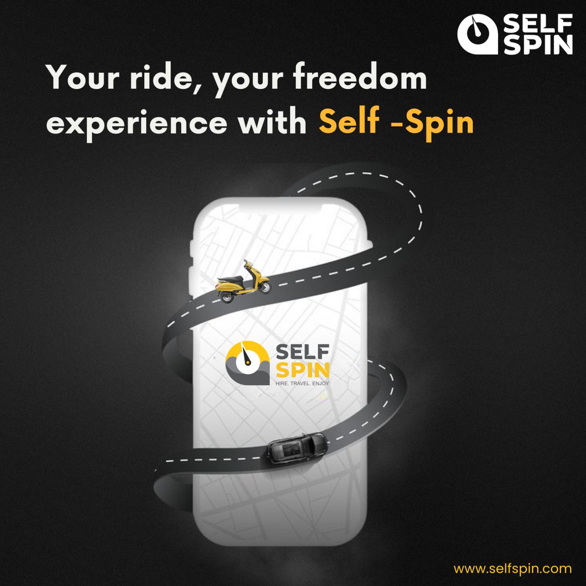 With SelfSpin, your ride becomes more than just transportation—it's a gateway to freedom!!

Selfspin self drive rentals now just a tap away.🚗🛵✨

Visit today selfspin.com

#SelfDrive #SelfSpin #CarRental #Pune #Bengaluru #RentalServices #BikeRental #SelfDriveRental