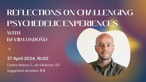 David Londono, psychologist in ICEERS’ Support Centre, is invited by Barcelona Psychedelic Society to present on ‘Reflections on Challenging Psychedelic Experiences’. 📅 Date: Saturday, 24th ⏰ Time: 16:00h 📌 Location: Centre Moxa 👩‍🏫 Language: English meetup.com/barcelona-psyc…
