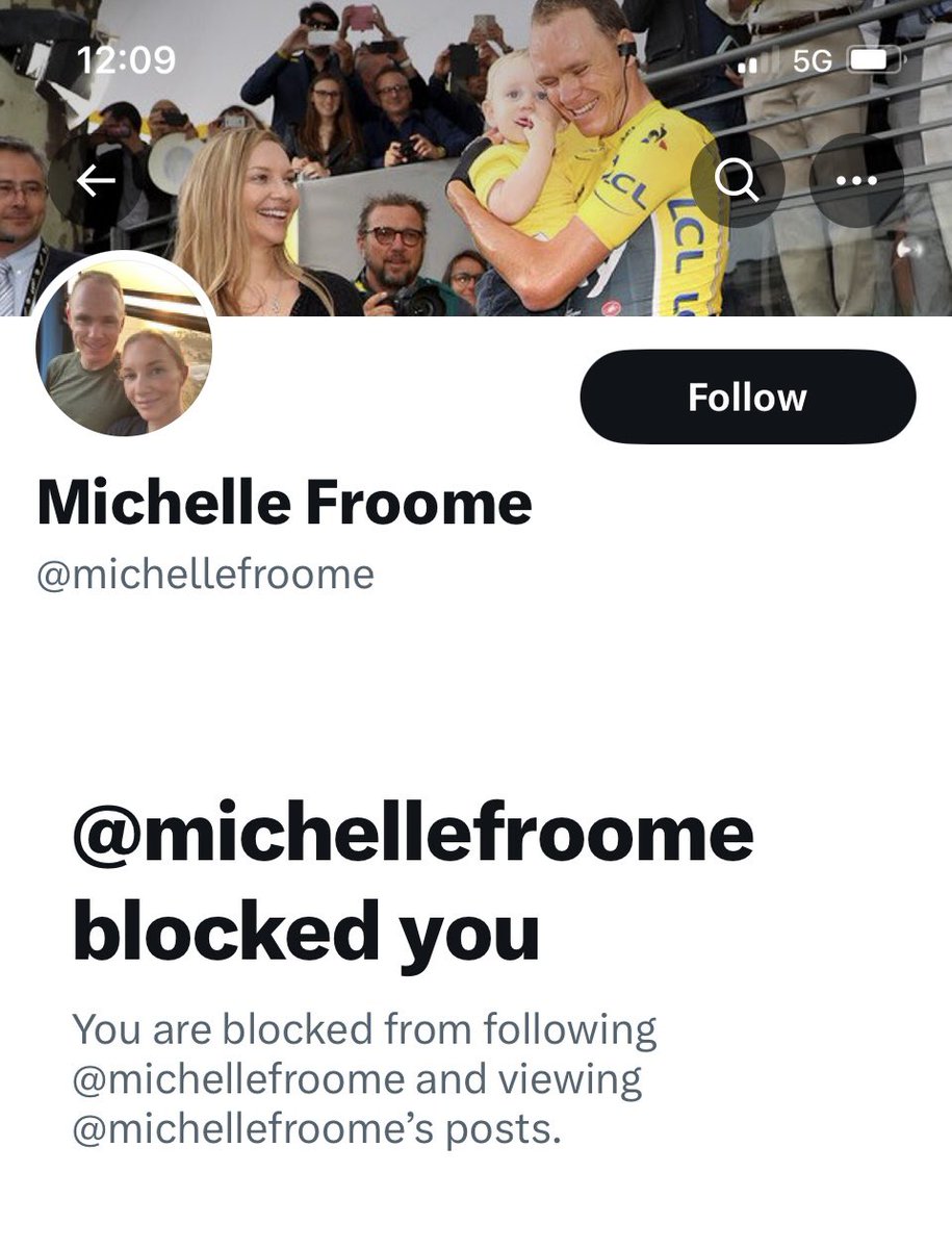 Blocked by Michelle Froome. 🙄