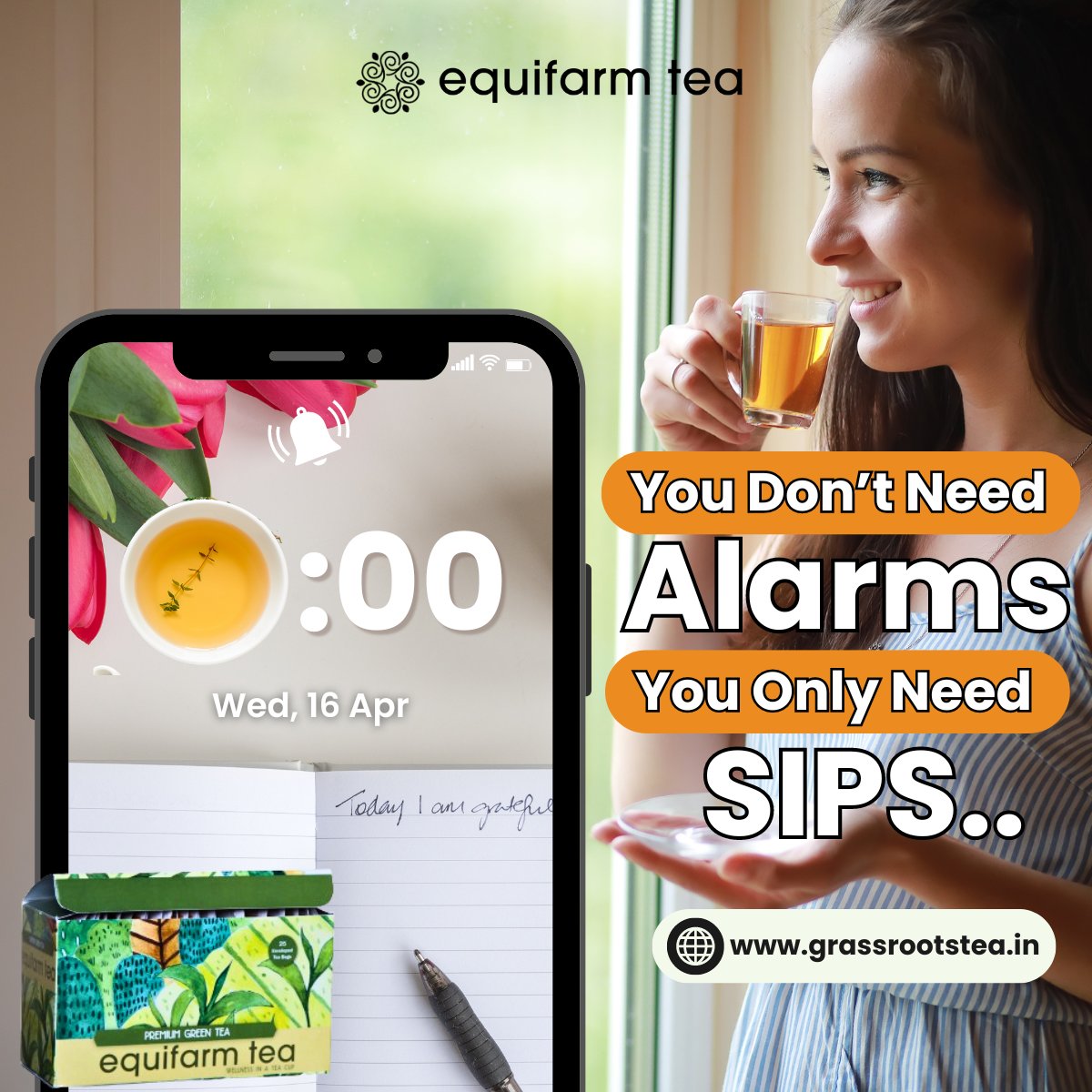 Equifarm_Tea's tweet photo. ☕Say hello to natural energy &amp; goodbye to alarms! 
Start your mornings right with Equifarm Green Tea,
the perfect way to kickstart your day.
Buy: https://t.co/RzkMdag1aX

#naturalenergy #healthyhabits #greentea #morningtea #richflavour #equifarmtea #vocalforfarmer #grassrootstea https://t.co/EIsaRKgh1E