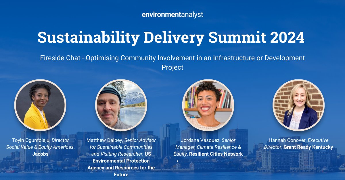Environment Analyst Global (@eanalystglobal) on Twitter photo Discover how to optimise community involvement in infrastructure and development projects this June at the #SustainabilityDeliverySummit in Boston
Panellist companies include:
<a href="/JacobsConnects/">Jacobs</a>
<a href="/EPA/">U.S. EPA</a>
<a href="/RCitiesNetwork/">Resilient Cities Network</a>
Grant Ready Kentucky
Book your ticket …siness-summit.environment-analyst.com Discover how to optimise community involvement in infrastructure and development projects this June at the #SustainabilityDeliverySummit in Boston
Panellist companies include:
<a href="/JacobsConnects/">Jacobs</a>
<a href="/EPA/">U.S. EPA</a>
<a href="/RCitiesNetwork/">Resilient Cities Network</a>
Grant Ready Kentucky
Book your ticket …siness-summit.environment-analyst.com