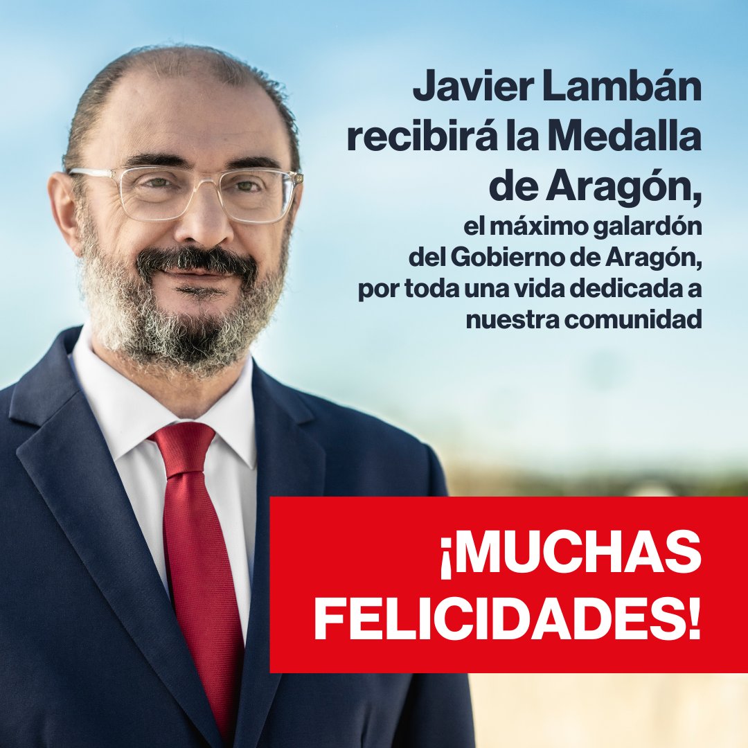 🏅 @JLambanM recibirá la Medalla de #Aragón, la máxima distinción del @GobAragon, por su dedicación a nuestra comunidad durante toda su vida 👉 heraldo.es/noticias/arago… ¡Muchas felicidades y muchas gracias por todo tu trabajo! 👏👏👏👏👏👏👏