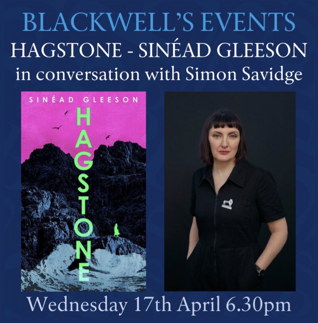 TOMORROW NIGHT! Join us for the Manchester launch of @sineadgleeson’s HAGSTONE - a beautifully written and haunting novel that explores the darker side of human nature and the mysteries of faith and the natural world. Sinéad will be in conversation with @SavidgeReads 🎫👇🏻