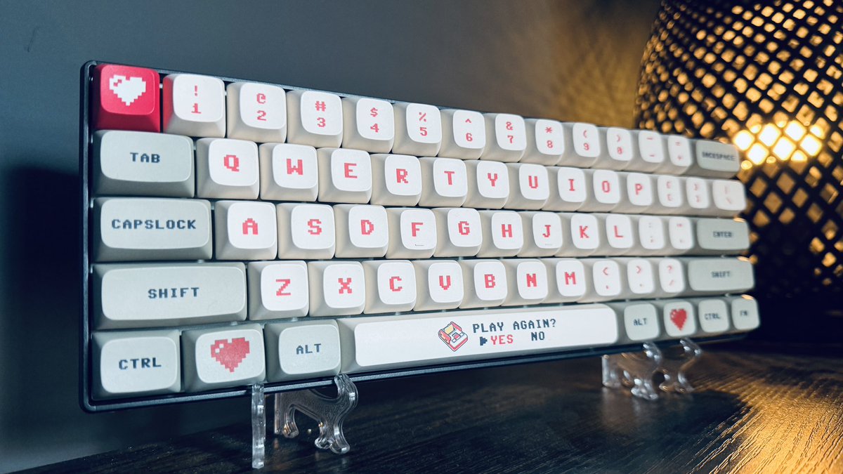 staybanproof's tweet photo. I took a £3 keyboard from Temu, changed the switches and keycaps… and came out with this. Here’s the video: https://t.co/WZbcNdw4mb https://t.co/3XouUzIESa