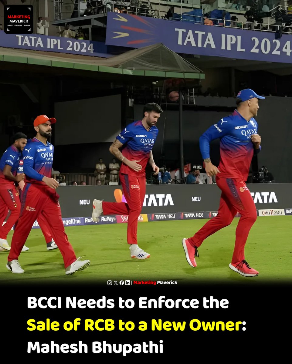 Mahesh Bhupathi suggests RCB be sold to a new owner, urging BCCI to facilitate the deal.