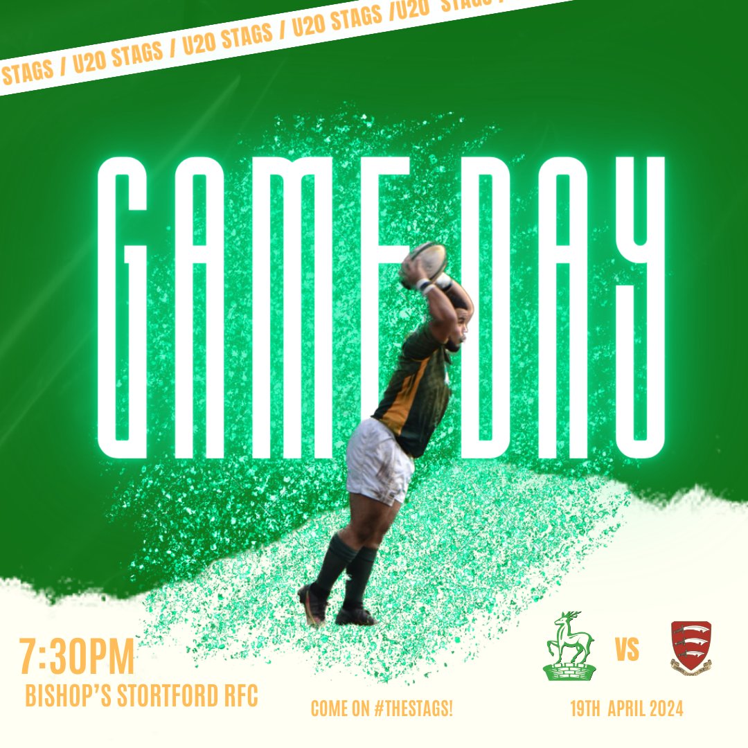 It's game day for our U20 and what a derby this will be... The bar and food are available from 18:45 at @BSRUGBY with entry to watch the game being free. There is no excuse not to be there... Come on #TheStags!