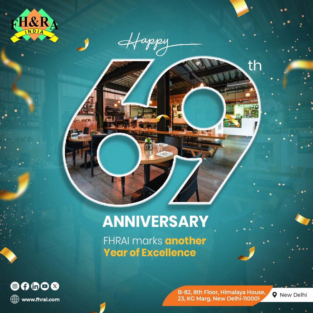 Happy 69th Anniversary🥂

FHRAI marks another Year of Excellence✨️

#anniversary #fhrai #restrauntindustry
#restaurants #hotels
#hotelandrestaurants #hospitalitysector #hospitalityindustry #sustainablity #tourism #69yearsofexcellence