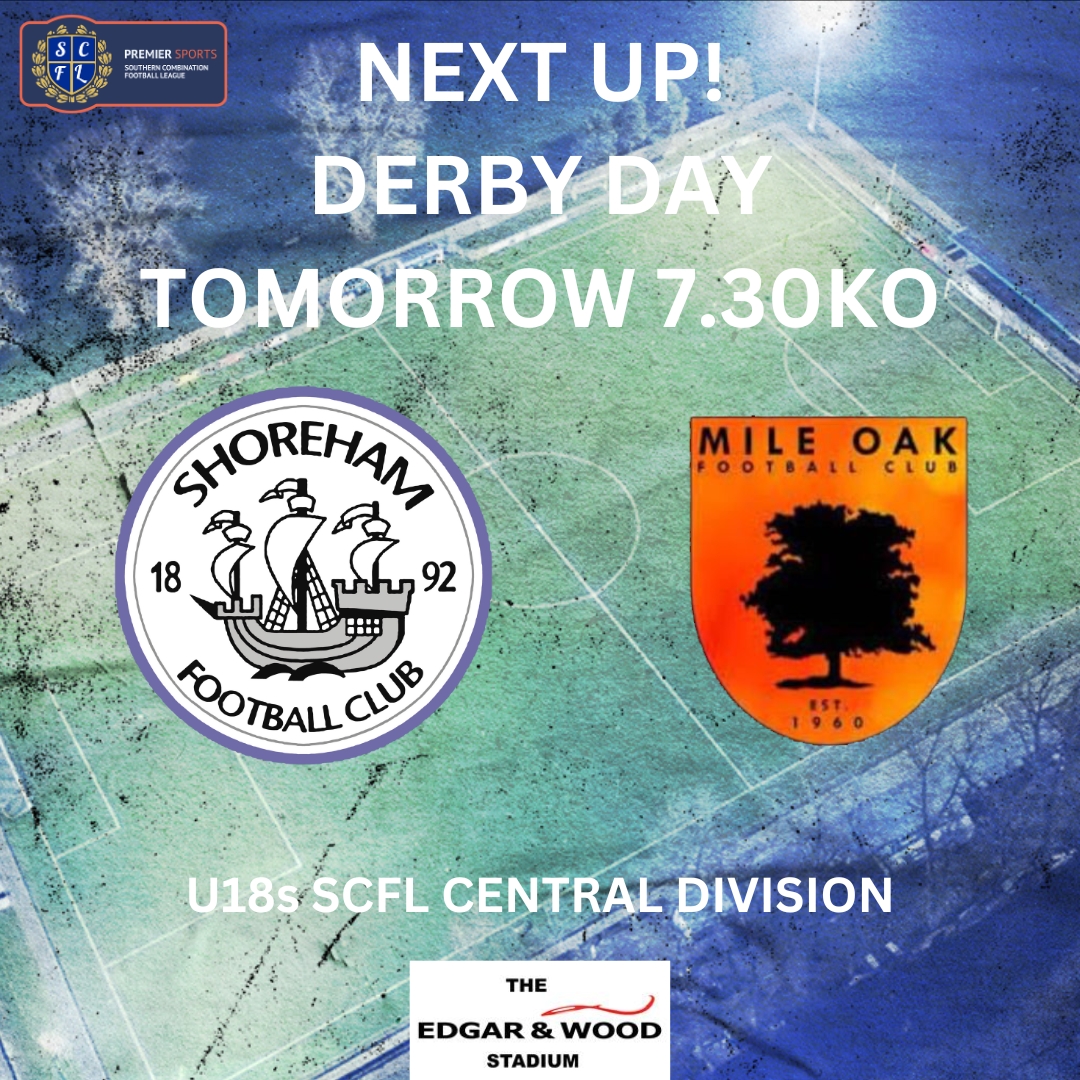 Our U18s are under the lights tomorrow night local rivals @mileoak_fc 7.30pm KO get down to support the lads.