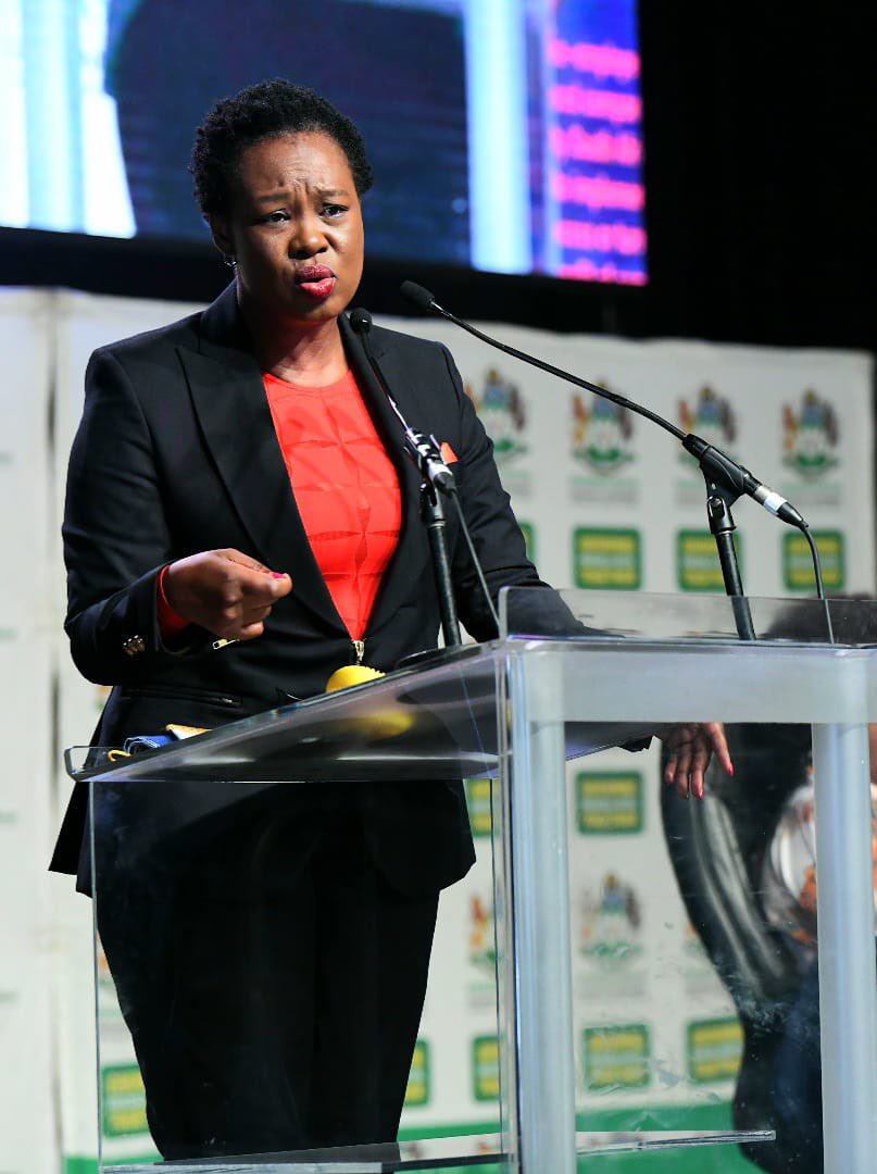 Minister for Small Business Development Ms Stella Ndabeni-Abrahams delivering remarks at the Launch of the UIF Labour Activation Programme at the Durban Exhibition Centre. #StheshaWayaWaya #LAP