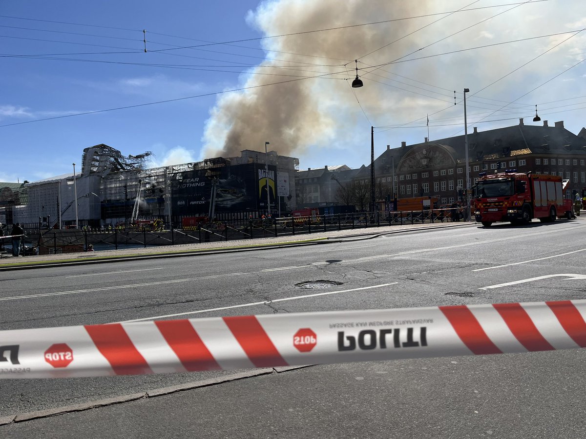 Talk of the town in Copenhagen today: Børsen, a 400 year old renaissance building, is in flames #Copenhagen #Denmark