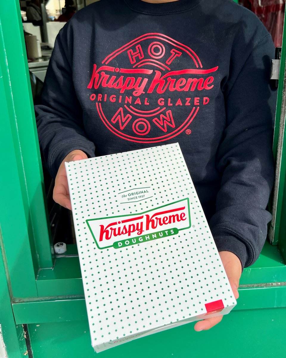 It is national wear your pjs to work day… my #krispykreme crew neck counts right? Complete the look with doughnuts for breakfast! 🍩 ☕