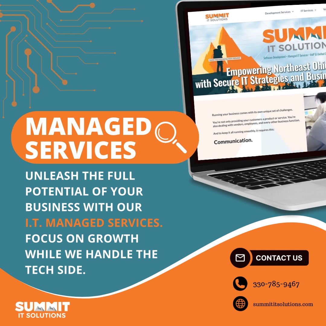 SummitITAkron's tweet image. Imagine this, instead of losing sleep over data security, backups, and recovering from a disaster, you rest easy knowing IT professionals are protecting your business. That’s what we do at Summit IT Solutions.

#summititsolutions #managedservices #manageditserviceprovider