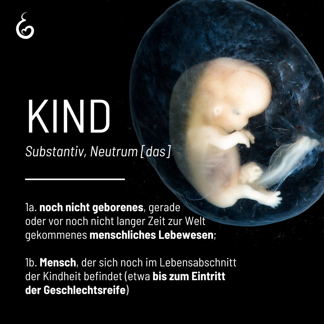 Wir beziehen uns nicht nur auf persönliche Überzeugungen, wenn wir sagen, dass ein ungeborener Mensch ein #Kind ist, sondern auch auf die #Definition. 

#abtreibung #selbstbestimmung #schwangerschaftsabbruch #prolife #prochoice #mybodymychoice