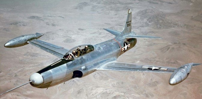 1949: The YF-94 Starfire first flew. Later, during May 1950, the F-94A reached operational service with Air Defense Command (ADC), its principal operator, and soon replaced the piston-engined North American F-82 Twin Mustang in the all-weather interceptor role.