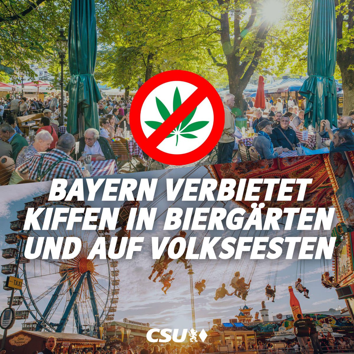 #Bayern stärkt den Kinder- und Jugendschutz. Wir werden das Kiffen in Biergärten und auf Volksfesten verbieten. Außerdem soll den Kommunen ermöglicht werden, das Rauchen und Dampfen von #Cannabis|produkten in öffentlichen Bereichen zu untersagen, an denen sich regelmäßig viele…