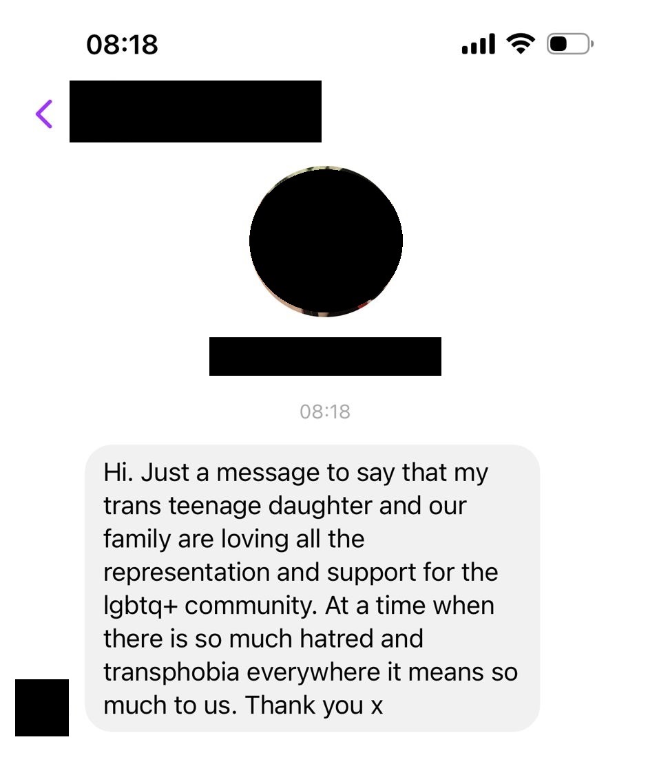 We knew that appointing @IndiaWilloughby as club Patron would bring out the haters. That’s fine, as educating these people is the very reason we did it. This morning the club received this message, which makes every personal insult entirely irrelevant. Proud to stand with our…