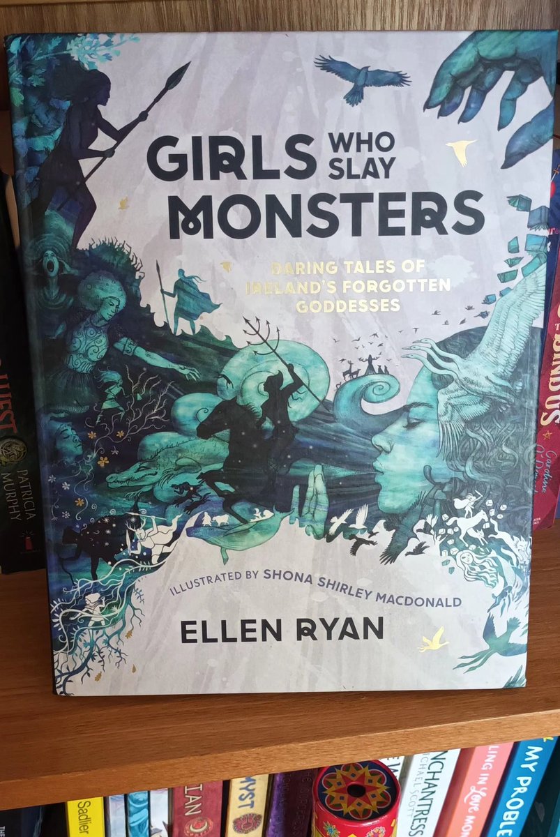 #ReadIrishWomenChallenge24 Day 16 is a book with an animal on the cover. Ellen Ryan's Girls who Slay Monsters. Daring Tales of Ireland's Forgotten Goddesses. Gorgeously illustrated by Shona Shirley Macdonald.