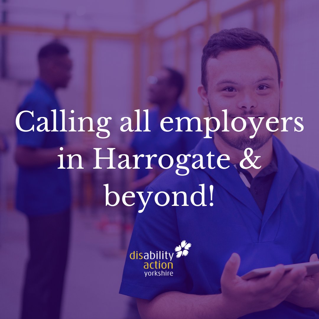 Calling all employers in Harrogate and beyond! When you recruit disabled people, you gain qualified, confident, capable team members eager to thrive in your workplace. It’s time to build vibrant and inclusive workplaces - reach out to us to learn more: disabilityactionyorkshire.org.uk