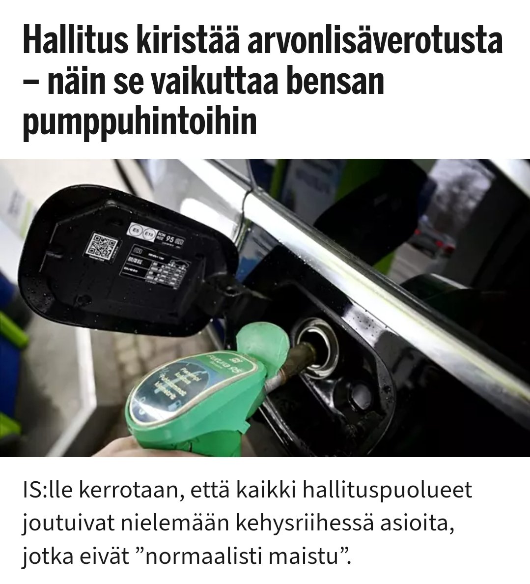 Näinkö tässä nyt käy, että jopa tämä huonosti kohdennettu ja lupauksien rinnalla olematon bensa-ale perutaan lopullisesti?