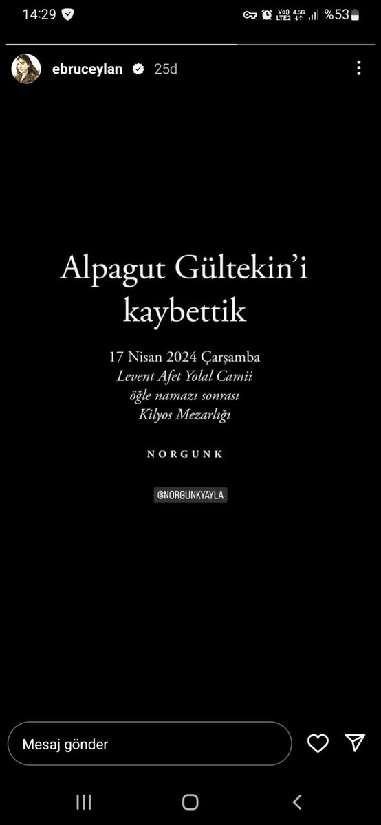 Eşiyle birlikte Norgunk'u var eden değerli yayıncı Alpagut Gültekin vefat etmiş. Rahmet olsun...