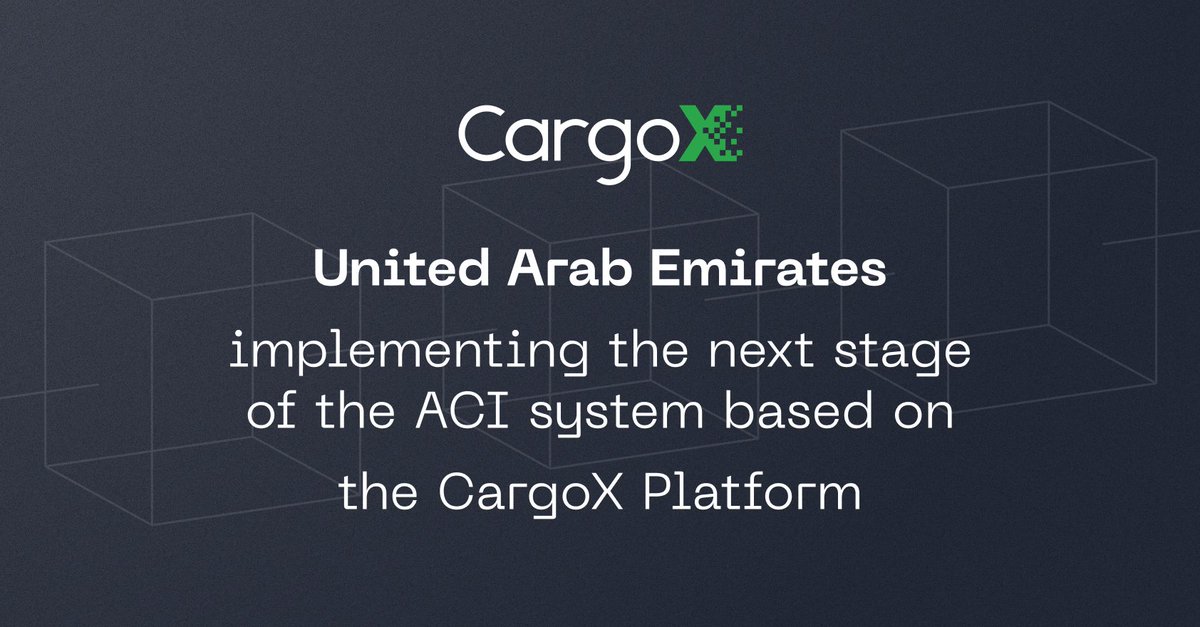 United Arab Emirates will be building its Maritime Preload Cargo Information System on the CargoX Platform to improve cargo assessment and facilitate trade and travel. Trials to begin in May. Full announcement at the link.cargox.io/content-hub/un… #UAE #ACI #Customs