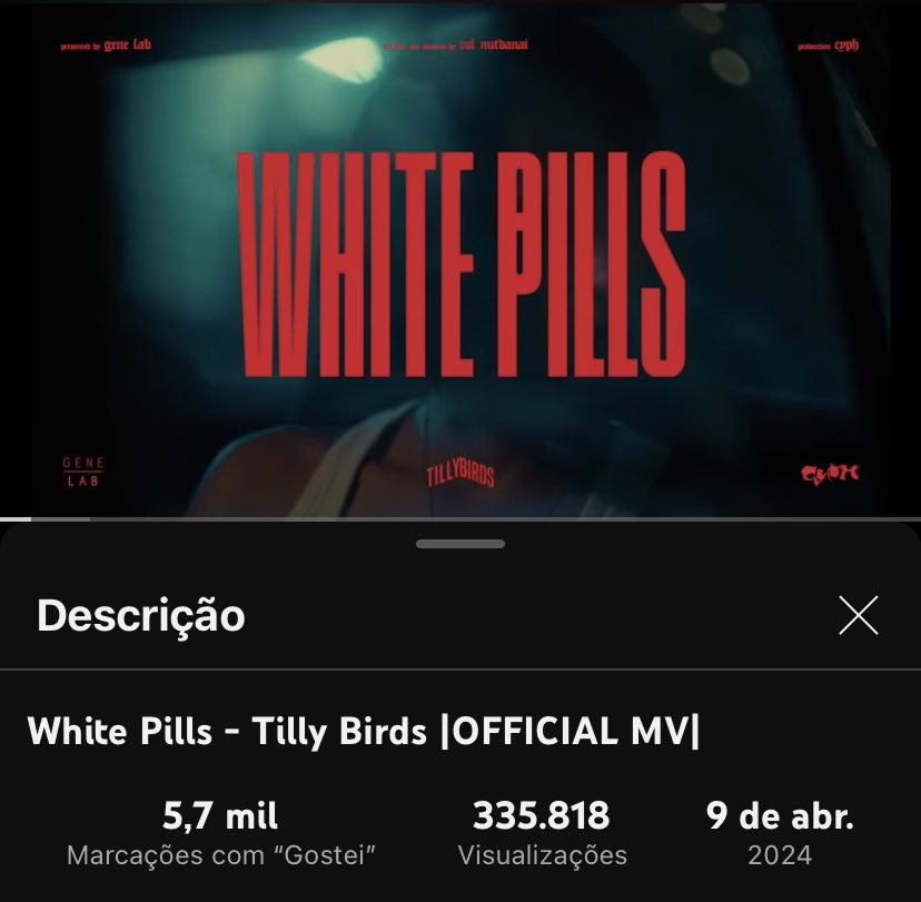 TillyBirdsBR's tweet photo. 📈 | Atualização do sétimo dia de #WhitePills no YouTube:

#Dia_1: 83.925 views
#Dia_2: +63.356 views 
#Dia_3: +36.265 views
#Dia_4: +37.537 vs
#Dia_5e6: +65.972 vs
#Dia_7: +48.763 vs

• Total: 335.818 de visualizações

📌https://t.co/trY98LxiW4

#TillyBirds #WhitePillsTo1M https://t.co/uZnk1z0LQA