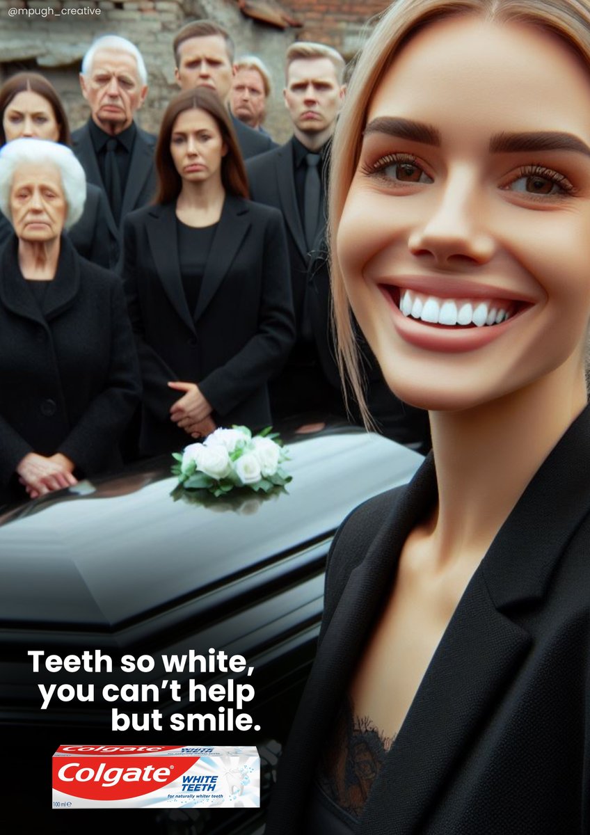 One Minute Brief of the Day: Create posters to advertise #Toothpaste <a href="/OneMinuteBriefs/">One Minute Briefs ⏱️</a> 

Campaign idea for <a href="/Colgate/">Colgate Smile</a> 'white teeth' toothpaste
Ad 1.