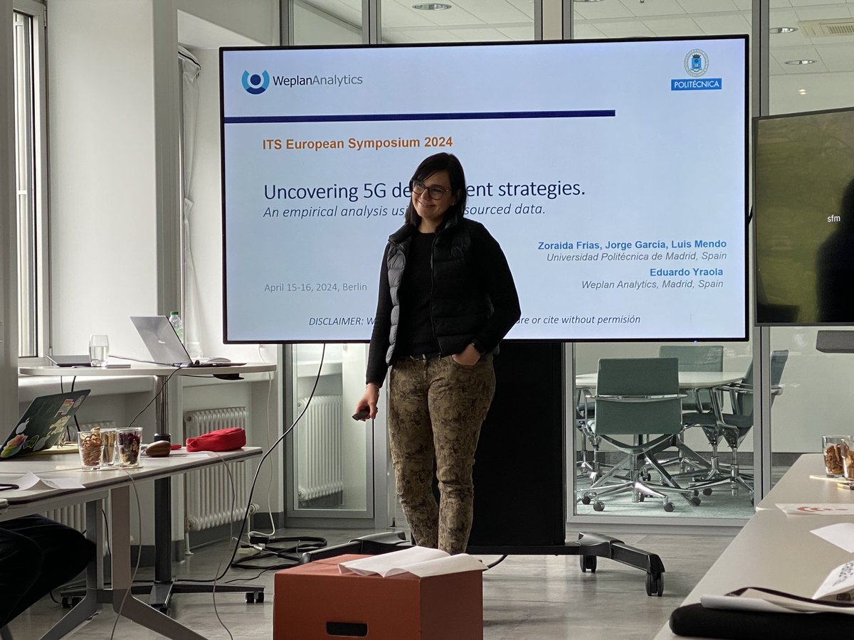 Session 6 #ITS2024Berlin Zoraida Frías is presenting “Uncovering 5G deployment strategies. An empirical analysis using crowdsourced data” <a href="/IntTlcSoc/">International Telecommunications Society</a> <a href="/JWI_Berlin/">Weizenbaum-Institut</a>