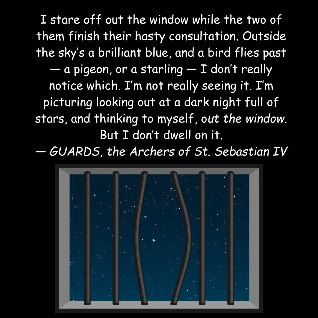 #AprilThrills 16 #Tuesday #snippet from my WIP, Guards: The Archers of Saint Sebastian IV