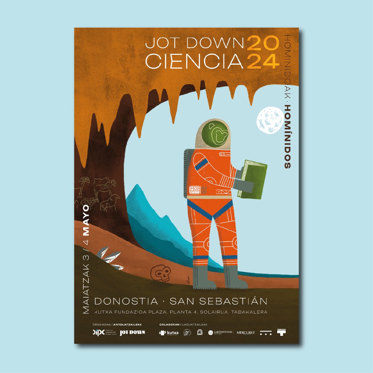 🙊#JotDownCiencia2024 vuelve a Donosti en mayo con charlas divulgativas, mesas redondas, presentaciones de libros y talleres infantiles, sobre #homínidos Consulta el programa: dipc.ehu.eus/es/ciencia-soc… 🌈Supercartel de @arteuparte @ibaniluna @JotDownSpain @kutxafundazioa