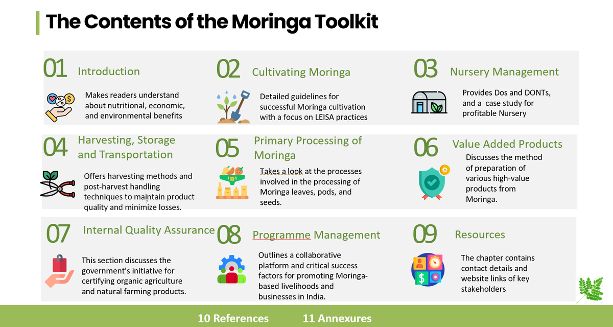 🌿Want to start moringa cultivation for your health or business, but don’t know where to start? Check out the #MoringaToolkit - a guide for boosting moringa based livelihoods in rural India jointly developed with @MoRD_GoI and @DAY_NRLM. Read it here👉 bit.ly/49z7Szb