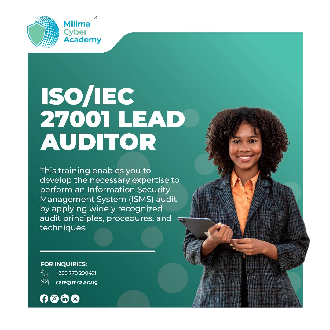CyberMilima's tweet photo. #MidWeekPost
Sign up for ISO 27001 Lead Auditor to expand and certify your ISMS audit cybersecurity career via https://t.co/M4MqRd2mJT
#cybersecurity #cyber #milima https://t.co/5GxFEiePDc
