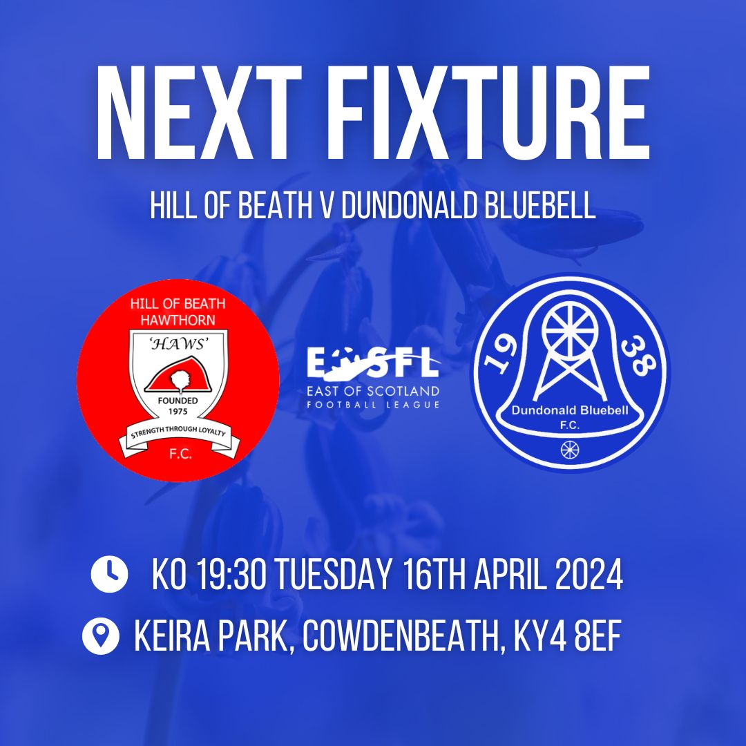 DBFC1938's tweet photo. FIXTURE | Hill of Beath Away
Tonight we face the Haws away in Cowdenbeath. A Fife derby for some ever important league points.
Full Post: https://t.co/g5BuHjQpGq
#MonTheBell π΅π https://t.co/VMZ058osUH