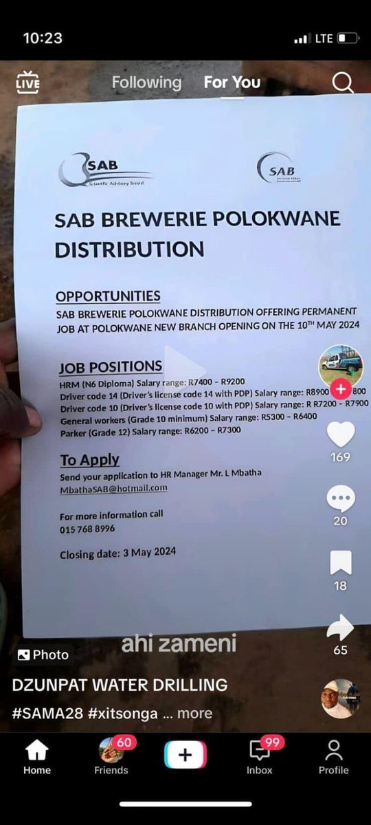 before I apply do you know about this@SABreweries