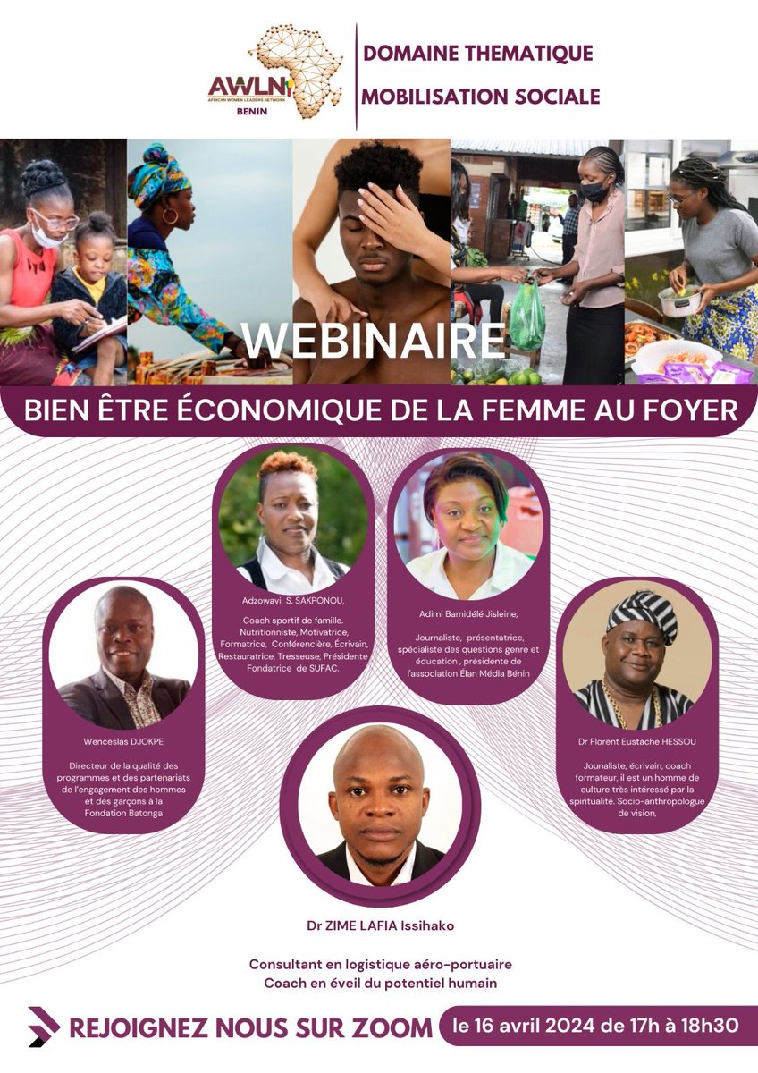 📢  Webinaire du Forum national des Femmes Leaders, organisé par le réseau des Femmes Leaders Africaines (AWLN) Chapitre Bénin ! 
🌐🔗 buff.ly/3xDrQeW

#AWLN
#ONUFemmes
#Benin
#mencare #LeadershipFéminin
#MasculinitéPositive
#BatongaFoundation