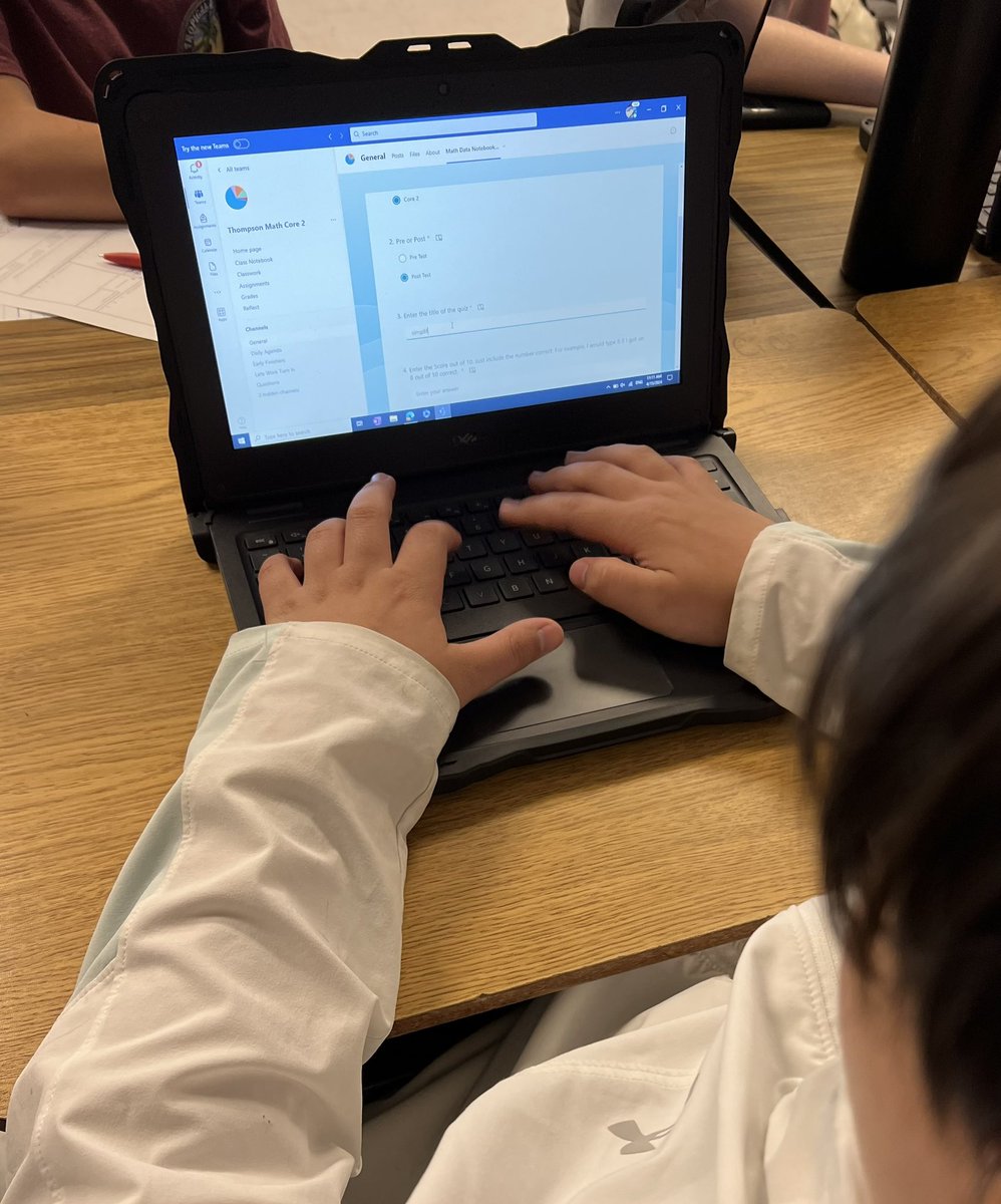 erinjurisich's tweet image. Love the on-going progress monitoring in this 6th grade @SBMSPIRATES class! Worked w/ the Ts to make a digital data tracker using a #MicrosoftForm created from an @msexcel sheet &amp;amp; added as an easy access tab in their Class @MicrosoftTeams so Ss can reflect on their learning!