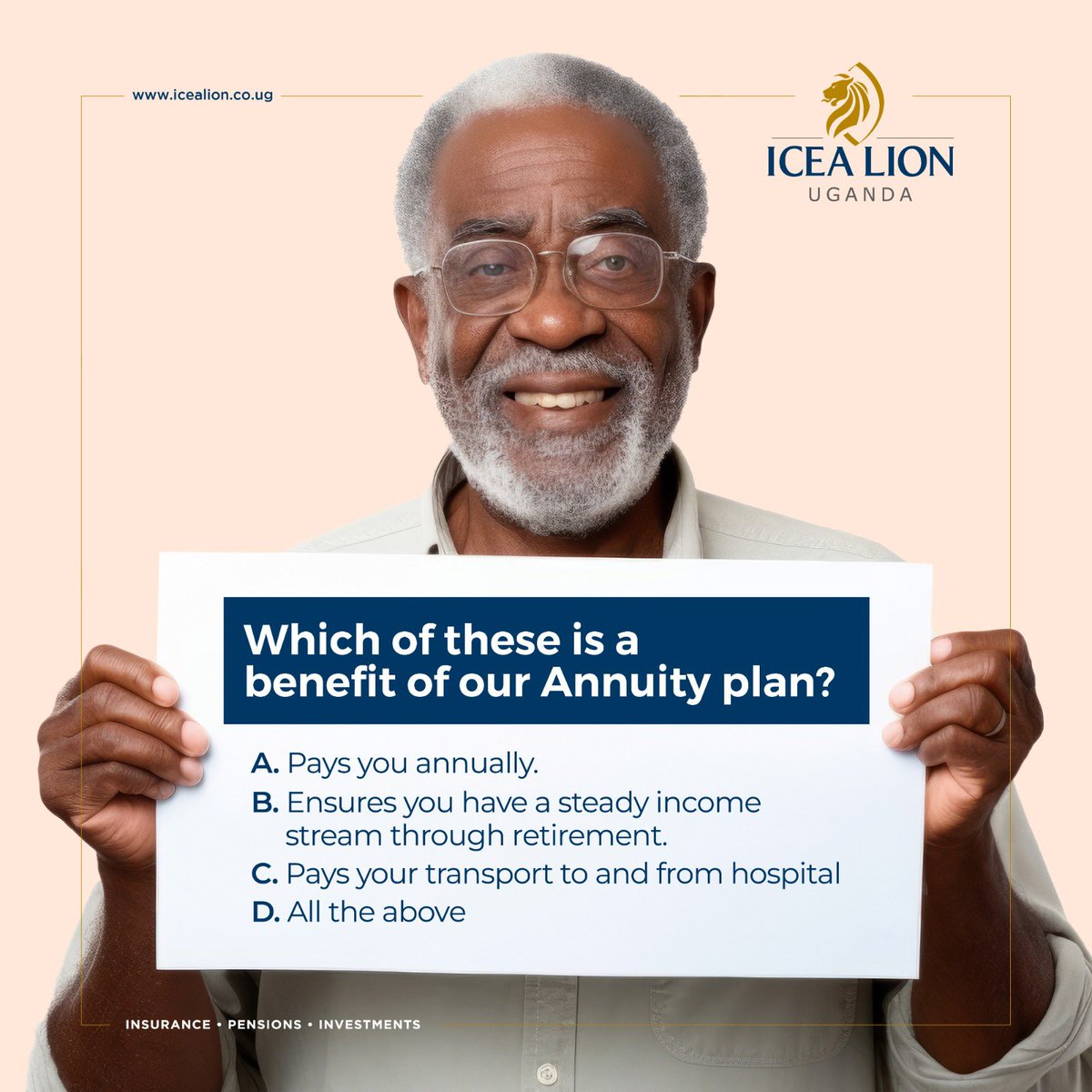 The ICEA LION Annuity Plan is loaded with benefits. 

Which of these is correct? Share your answers in the comments section 👇
#ICEALIONUg