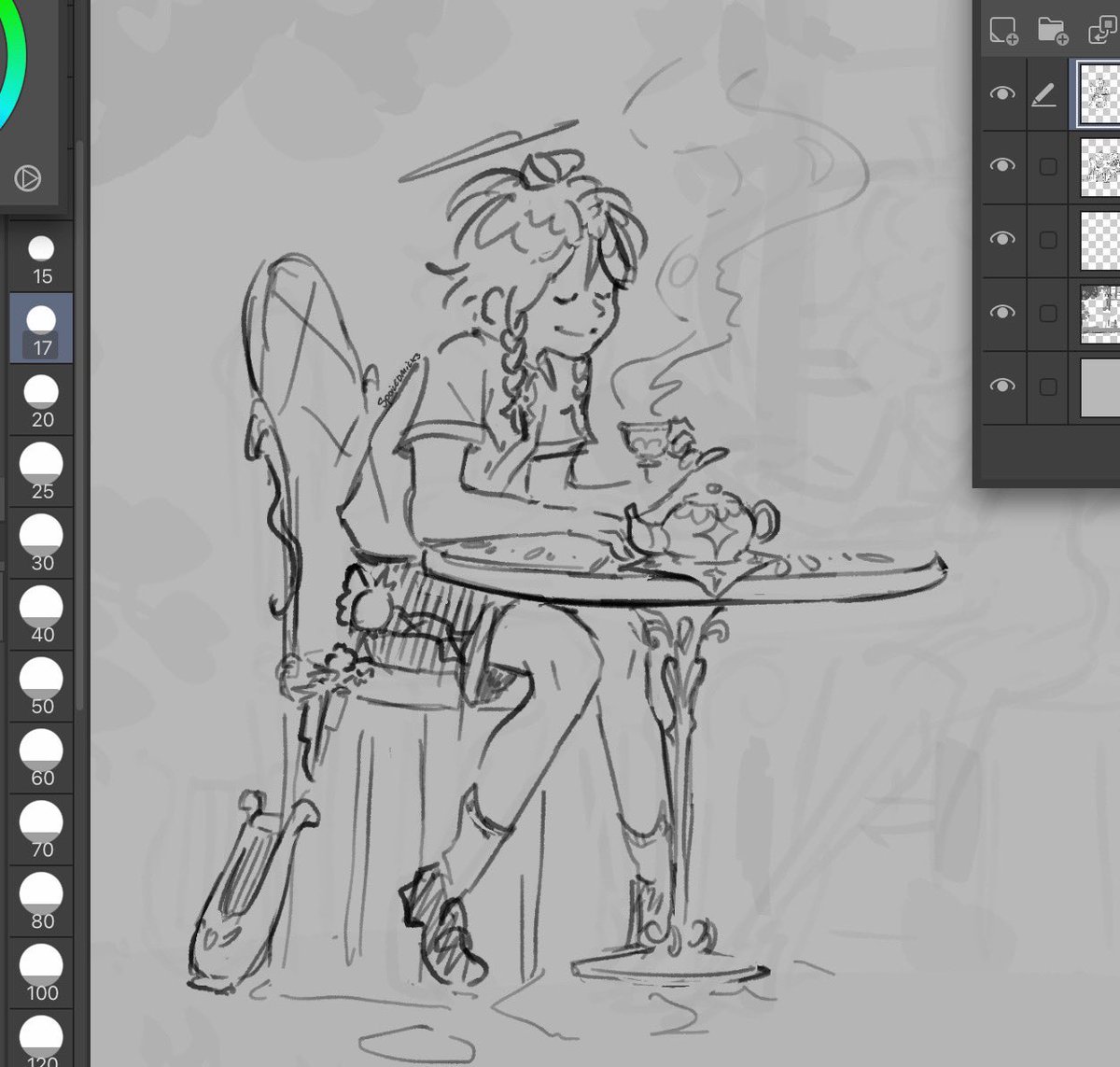 Sipping my finest tea as i wait, wait for a windier day #wip