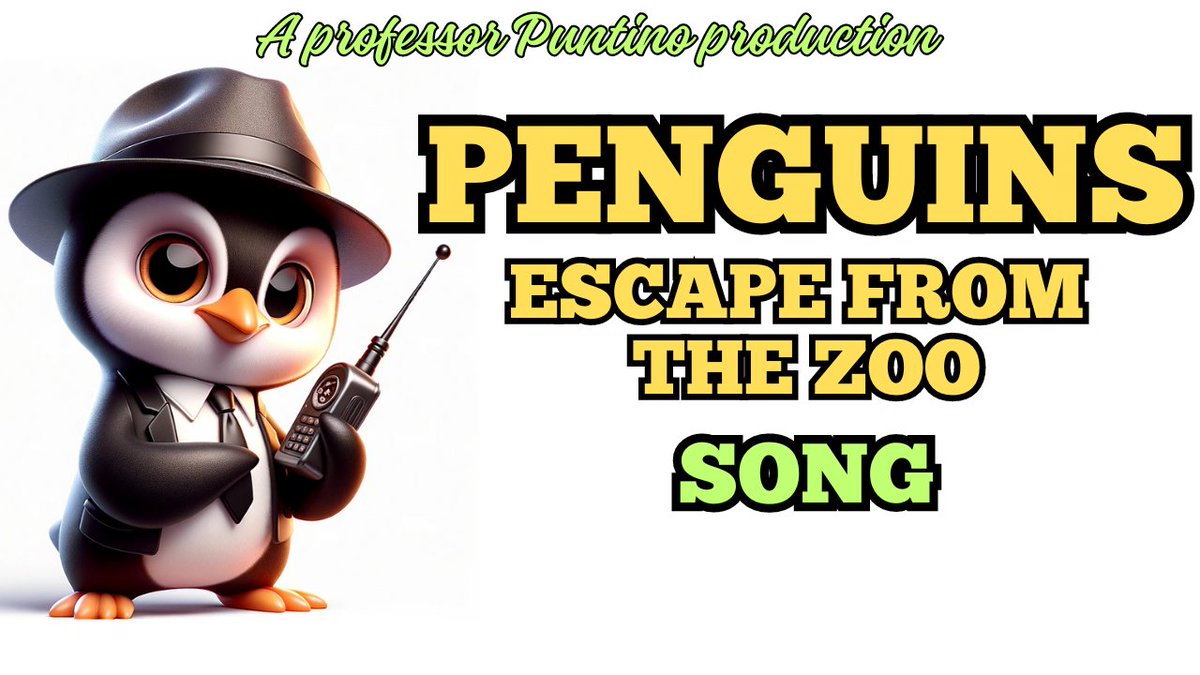 #PenguinsEscape #KidsMusic #AnimalAdventure #FamilyEntertainment #ChildrensSongs #SummerFun #PenguinAdventure #ZooEscape #AnimatedMusicVideo #SingAlong #PenguinSong #CuteAnimals #FamilyFun
youtu.be/_xCLA3DU5qs FULL SONG