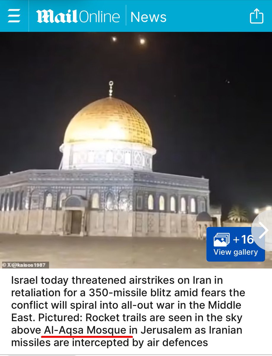 That's not the Al-Aqsa Mosque, @MailOnline, it's the Dome of the Rock. They are two different structures on top of the Temple Mount. Please correct the error. mol.im/a/13313641